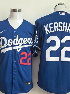 Kershaw 22 Blue Stitched Baseball Shirt - LA Style Jersey